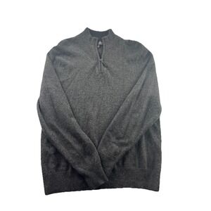 Daniel Bishop Mens 100% Cashmere Quarter Zip Pullover Sweater‎ Gray Size Large